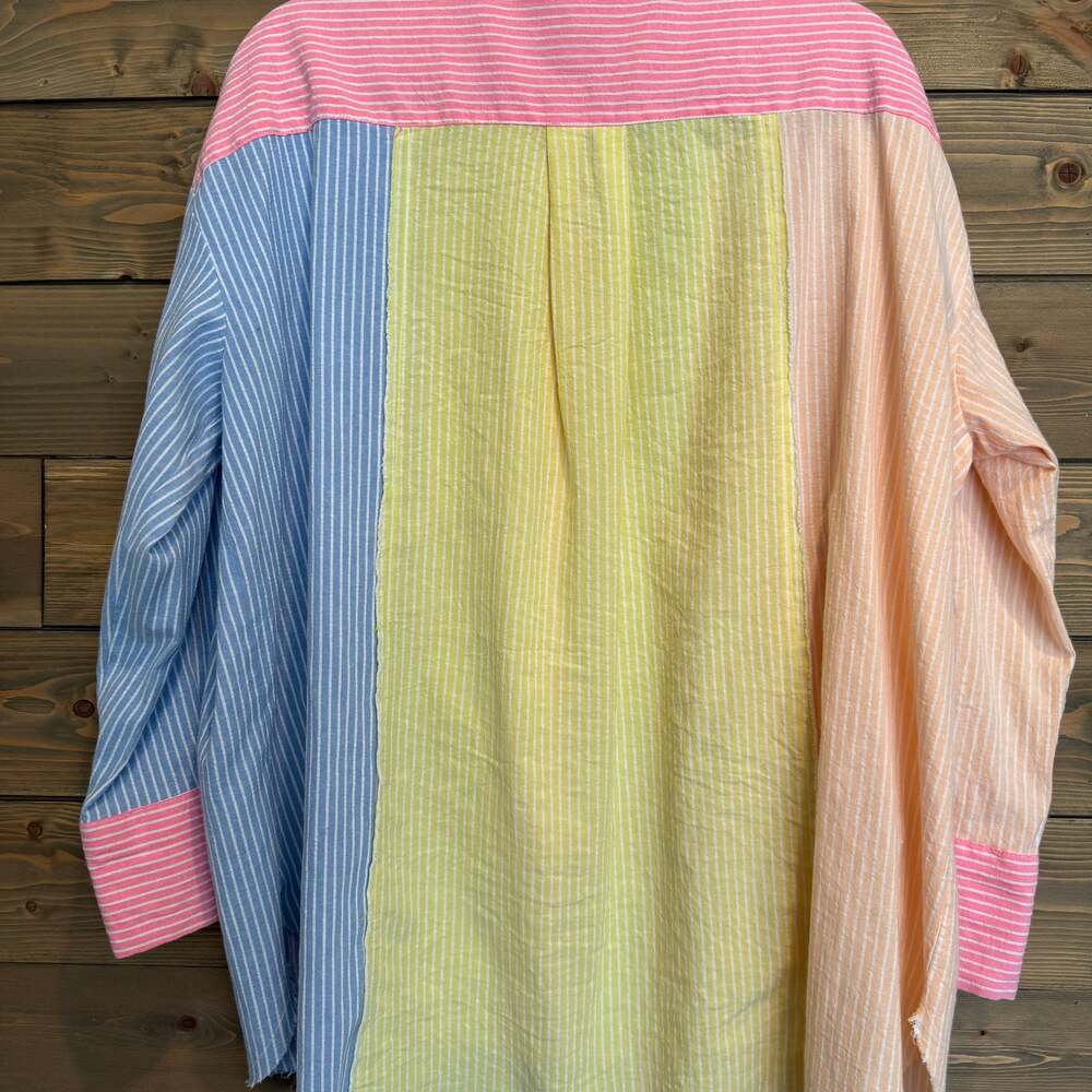 Vintage Davi & Dani Multicolor Cotton Stripe Button Down Women’s Large - Picture 8 of 8